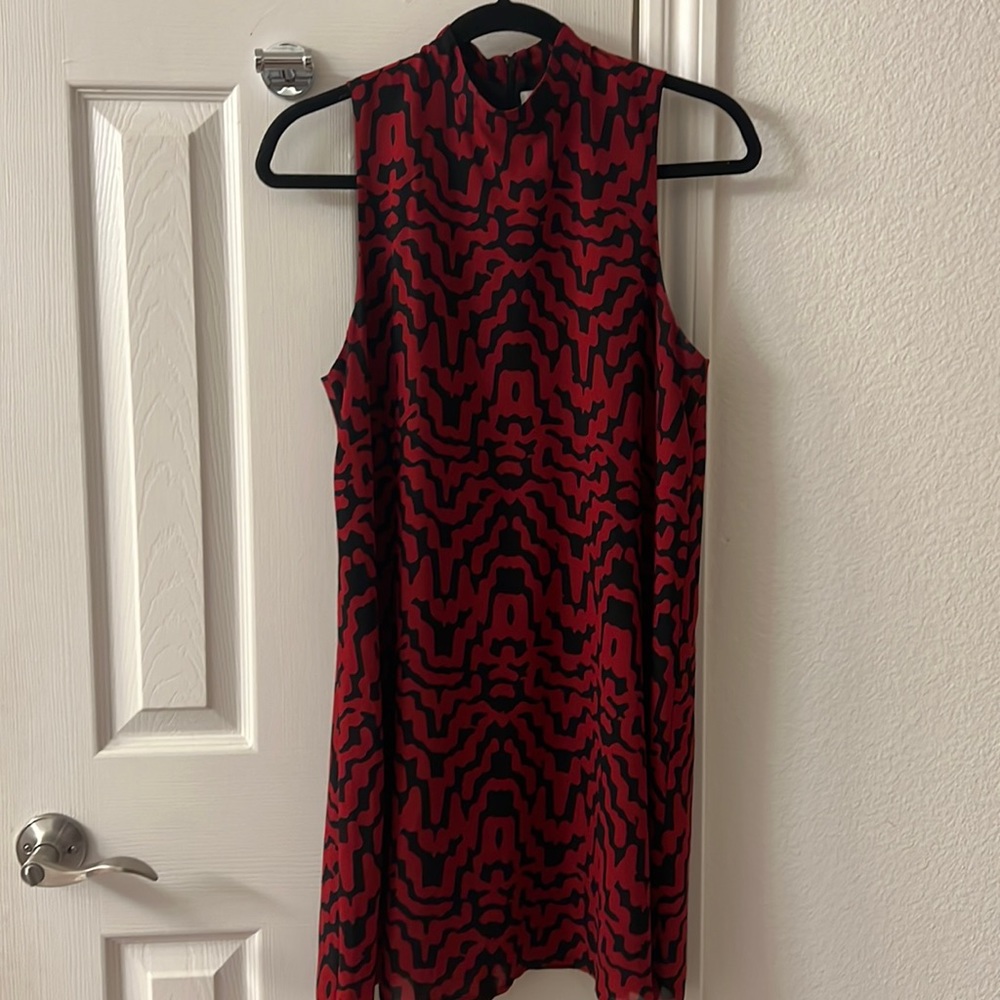 BB Dakota black and red dress with higher neck